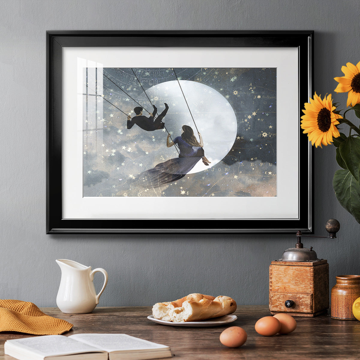 Celestial Love II - Modern Framed Art Print