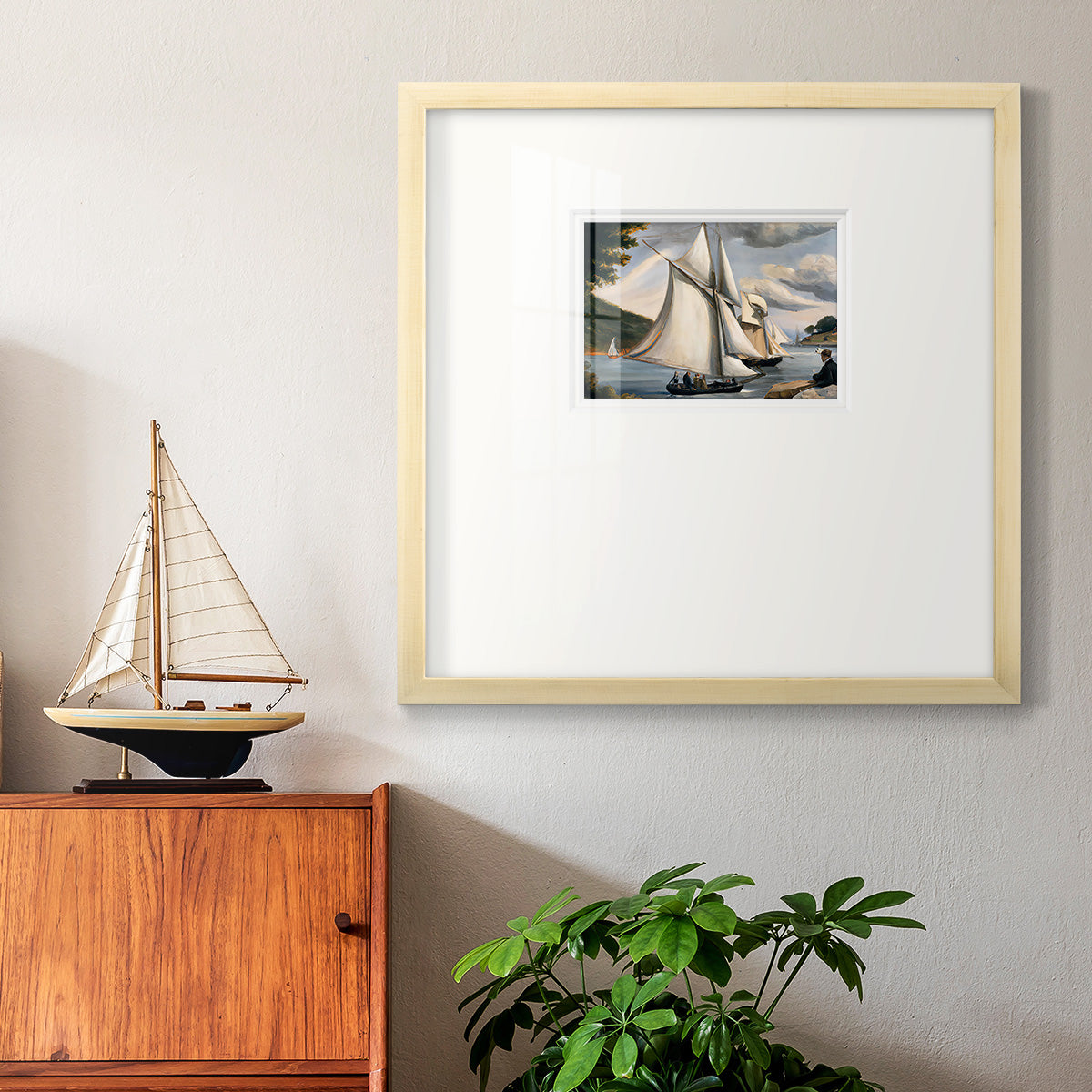 SaRiver Sail Premium Framed Print Double Matboard