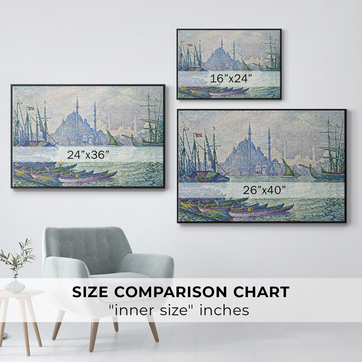 The Golden Horn, Minarets, 1907 - Floater Framed Canvas Print