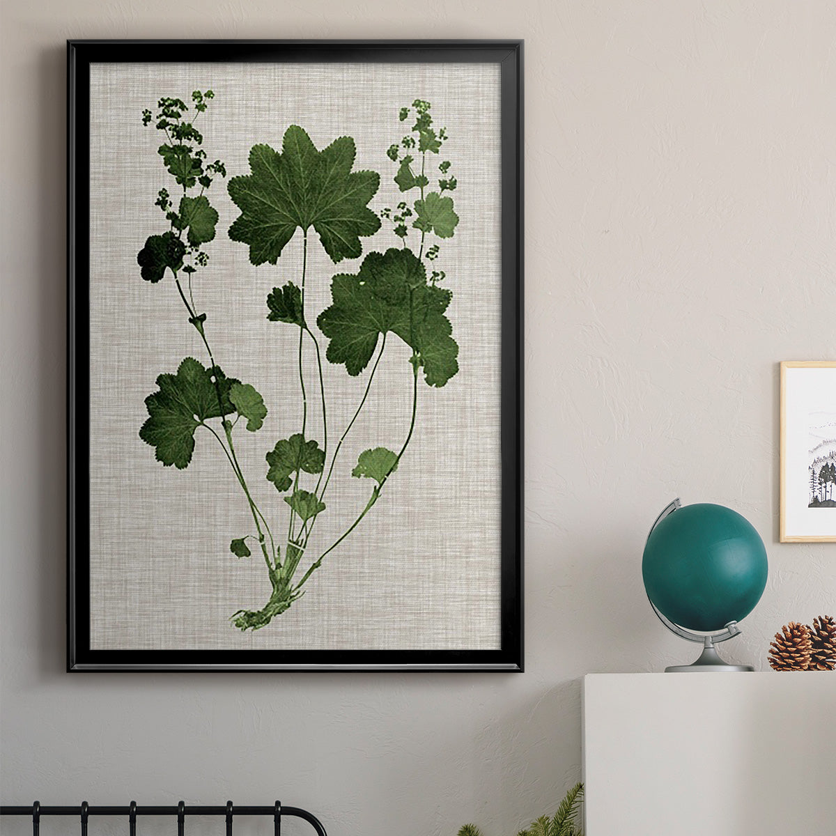 Forest Foliage on Linen IV - Modern Framed Canvas Print