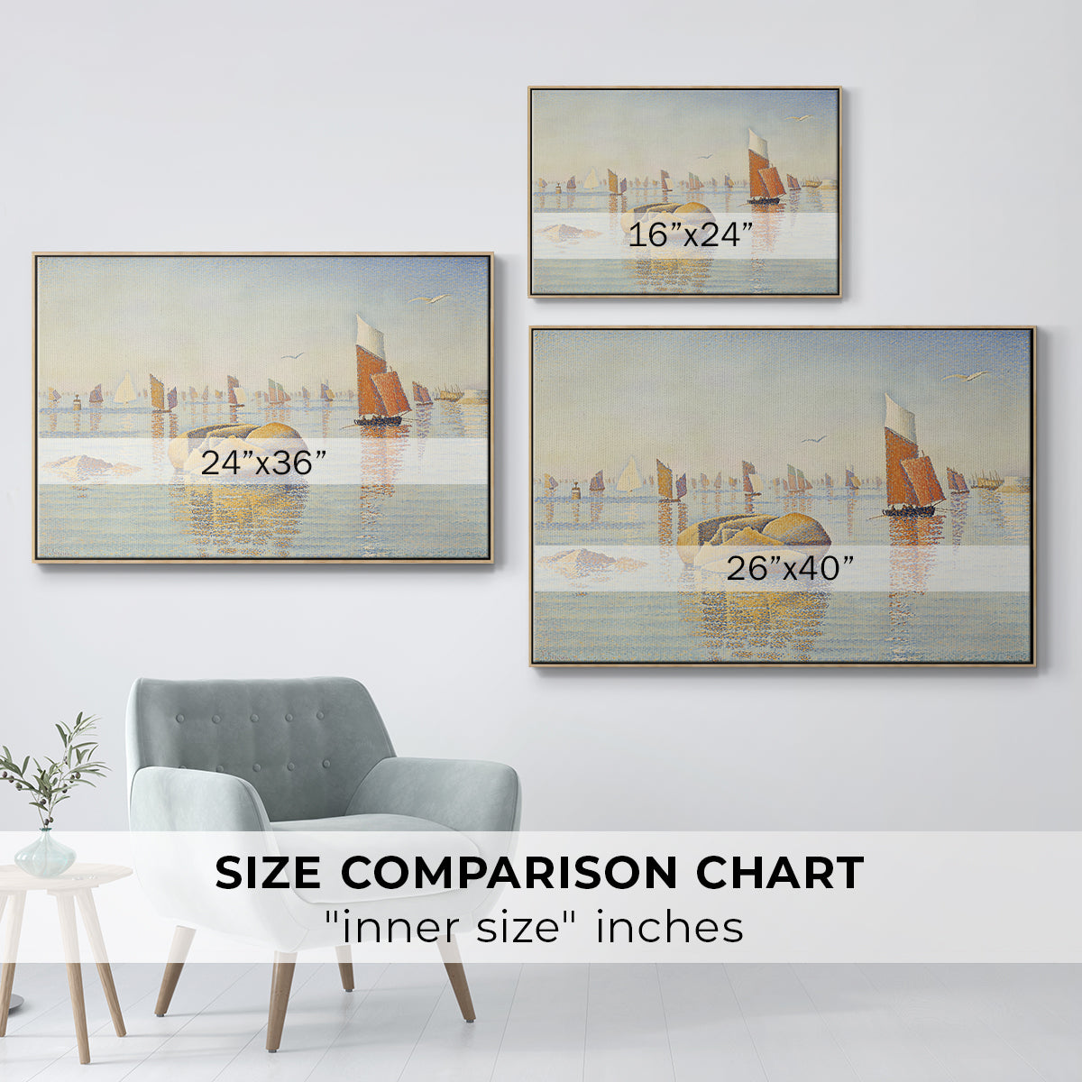 Concarneau, Quiet Morning, Opus 219, 1891 - Floater Framed Canvas Print