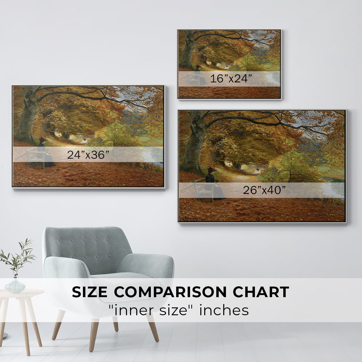 A Wooded Path in Autumn, 1902 - Floater Framed Canvas Print