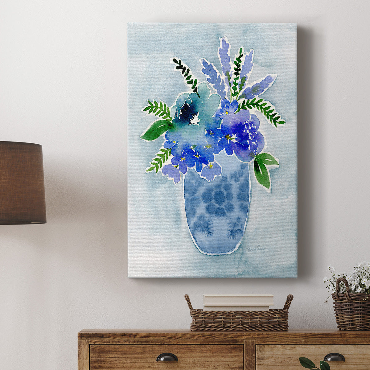 Blue Bouquet I Premium Gallery Wrapped Canvas - Ready to Hang