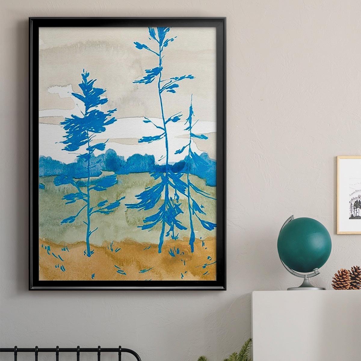 Cerulean Spruce II - Modern Framed Canvas Print