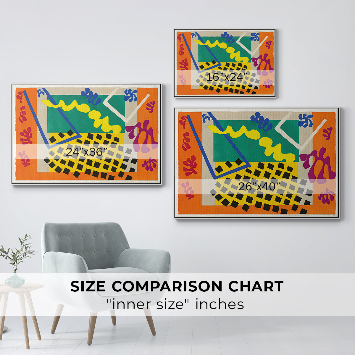 The Codomas (Les codomas), from Jazz, 1947 - Floater Framed Canvas Print