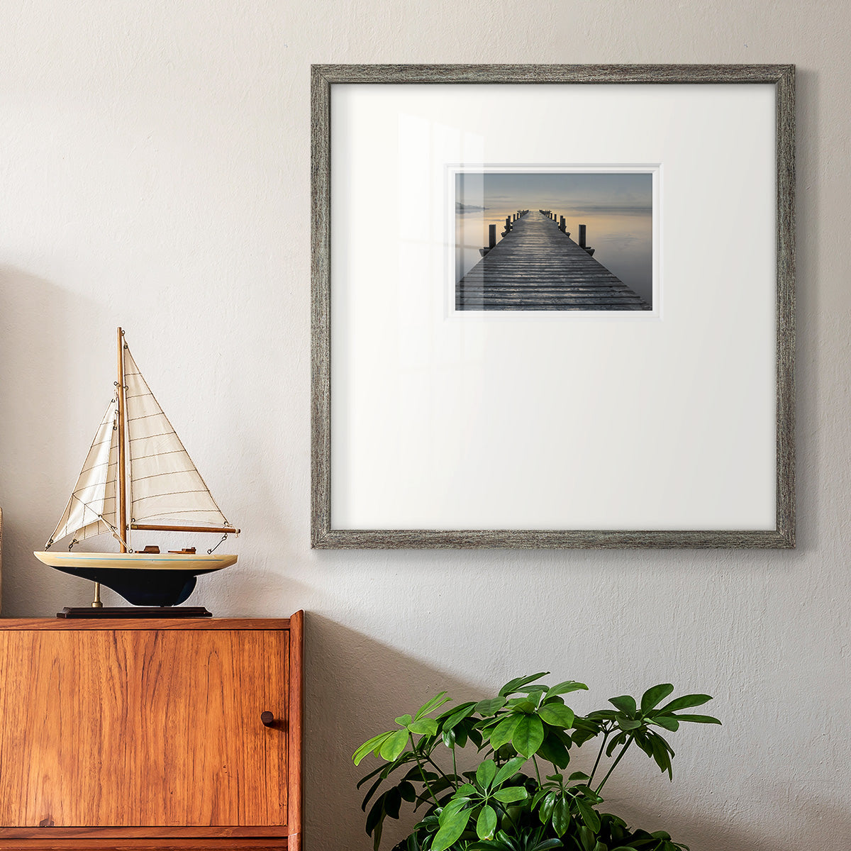 Sun Down - Double Matboard Framed Print