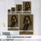 Size comparison chart for canvas art prints, showing multiple size options.