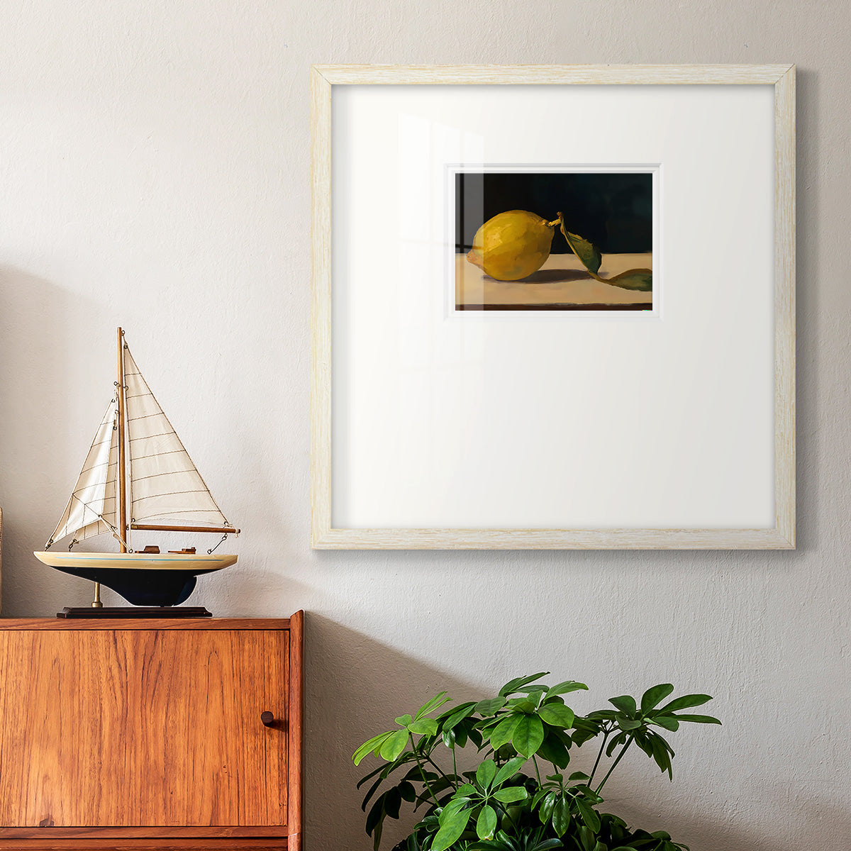 Lonely Lemon Premium Framed Print Double Matboard