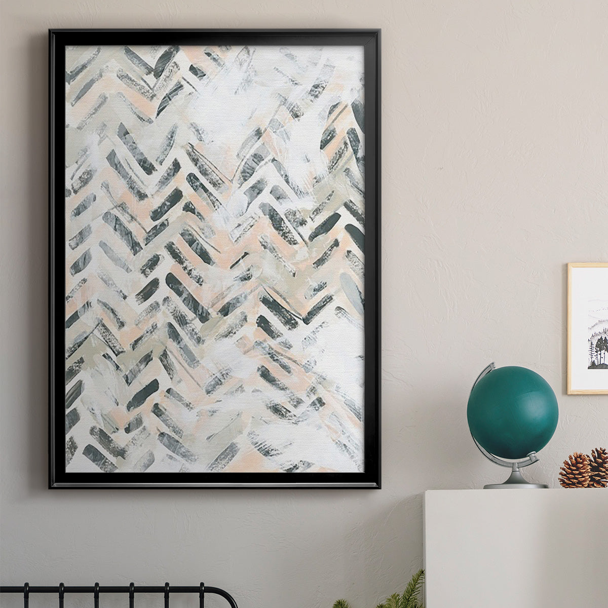 Sand Glyphs II - Modern Framed Canvas Print