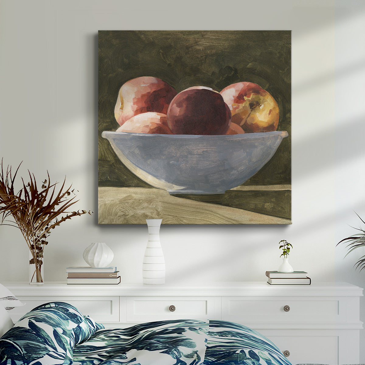 Bowl of Peaches II-Premium Gallery Wrapped Canvas - Ready to Hang