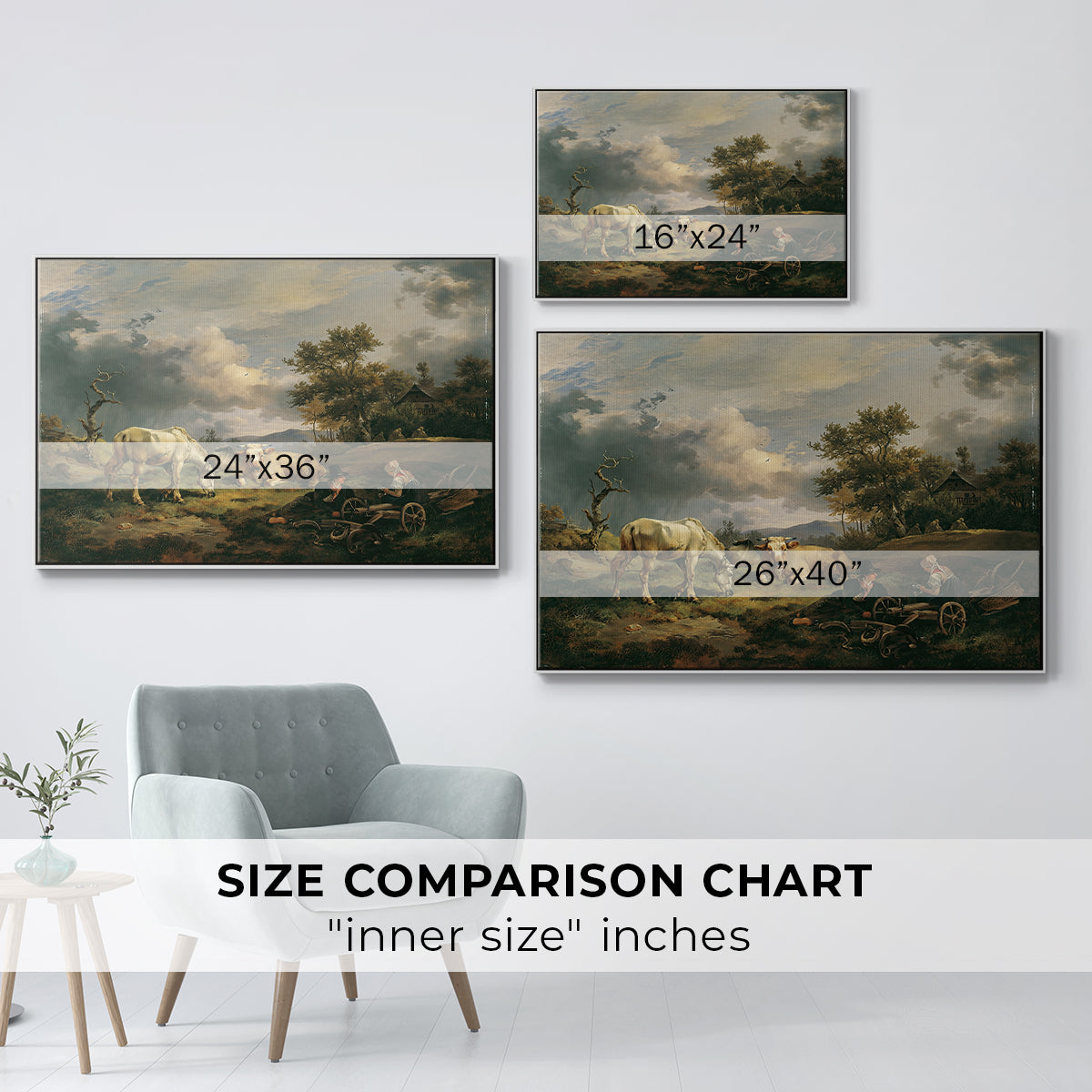 Young Peasant Couple Resting in the Field, 1829 - Floater Framed Canvas Print