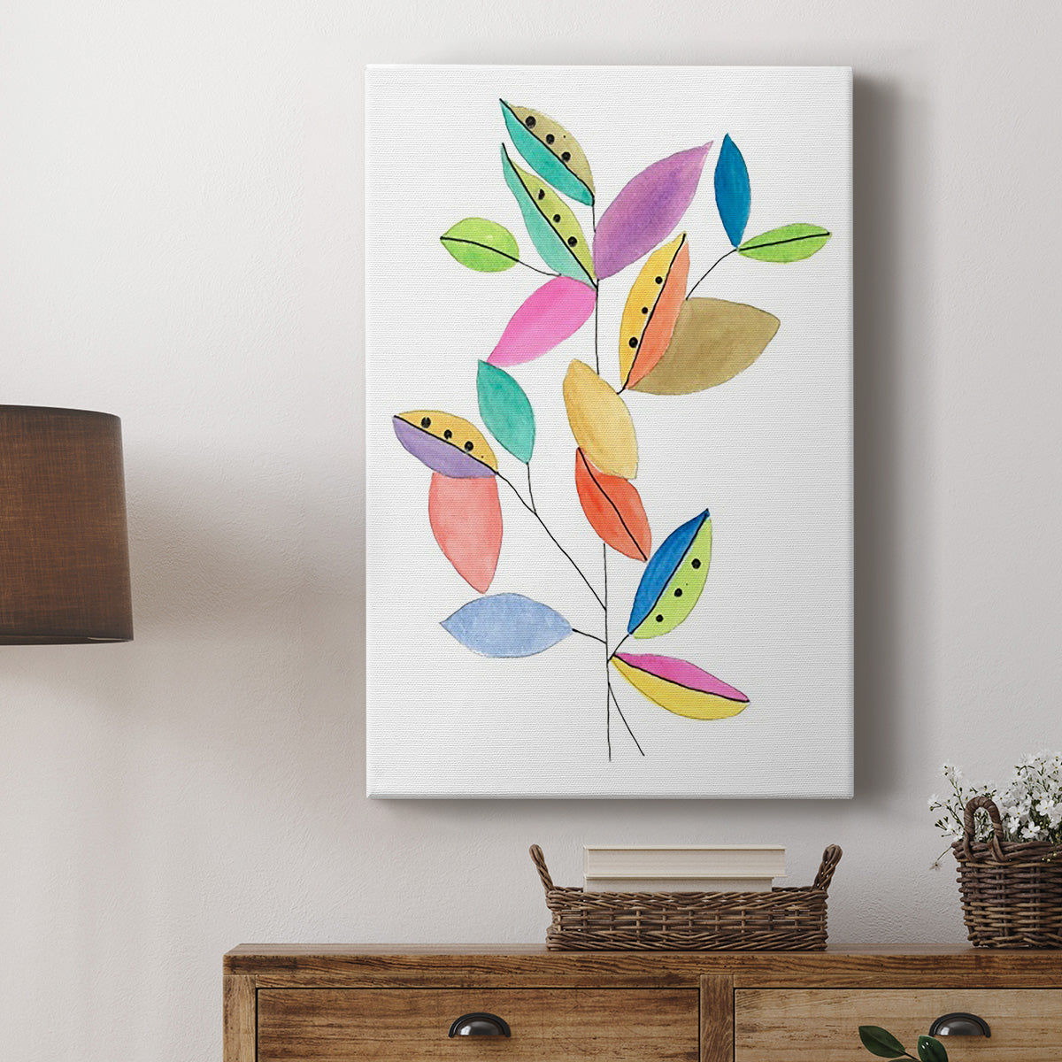 Color Pop Leaves II - Canvas Art Print