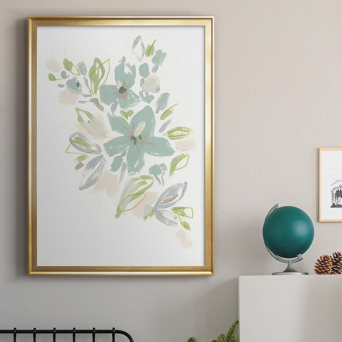 Seafoam Petals IV - Modern Framed Canvas Print