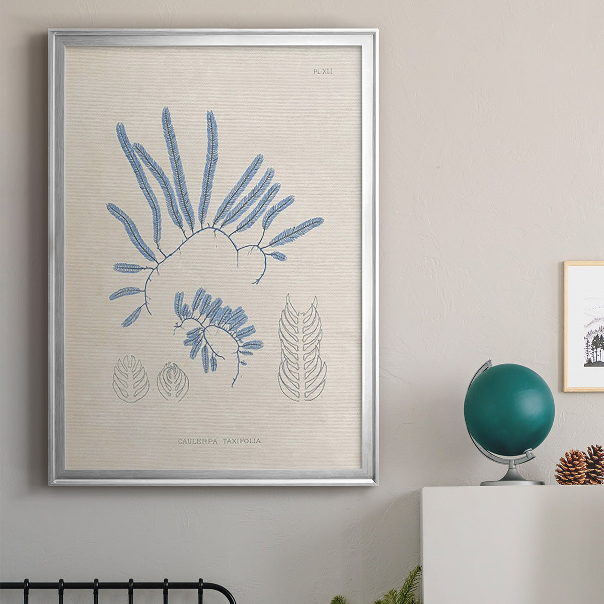 Blue Marine Algae II - Modern Framed Canvas Print