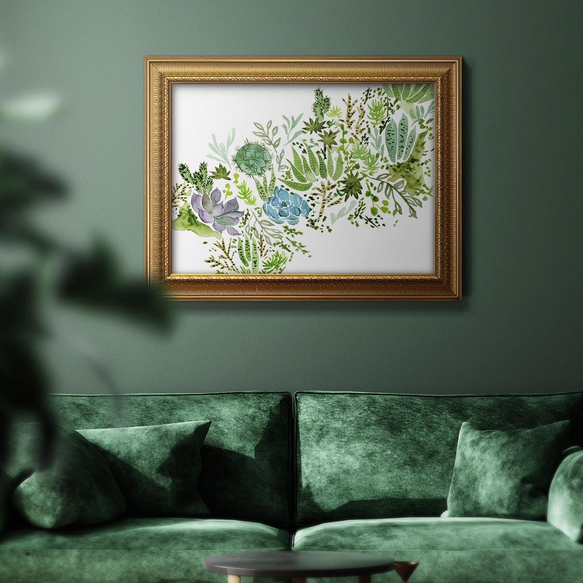 Succulent Field I Premium Framed Canvas- Ready to Hang