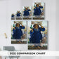Size comparison chart for canvas art prints, showing multiple size options.