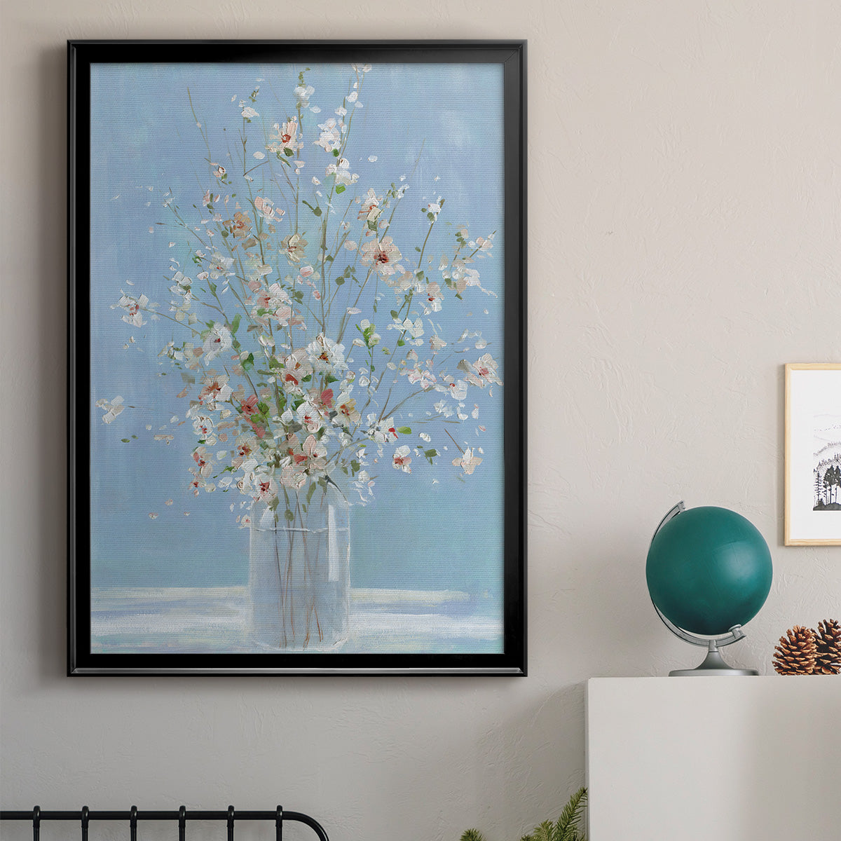 Cherry Blossom Arrangement - Modern Framed Canvas Print