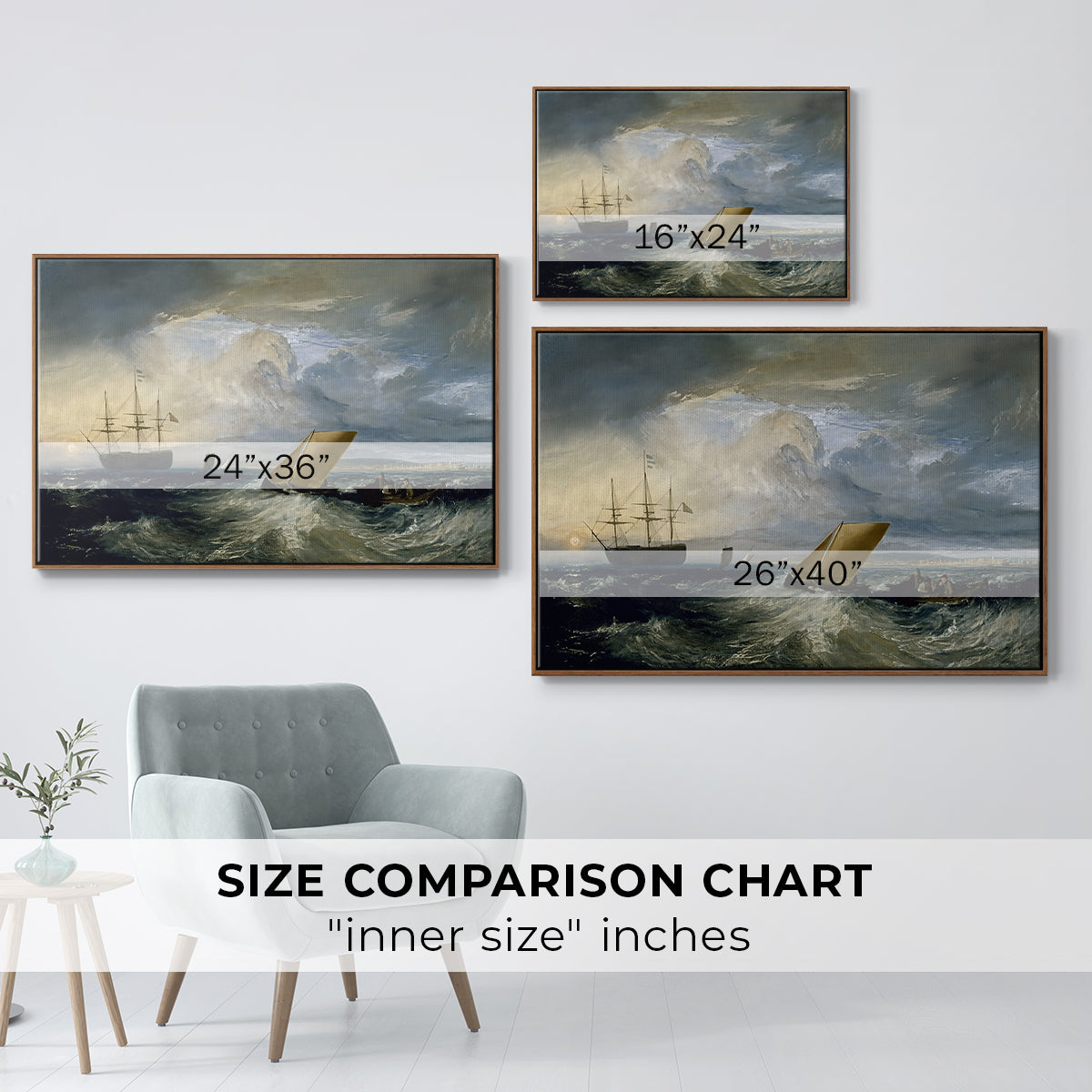 Sheerness as Seen from the Nore, 1808 - Floater Framed Canvas Print