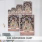 Size comparison chart for canvas art prints, showing multiple size options.