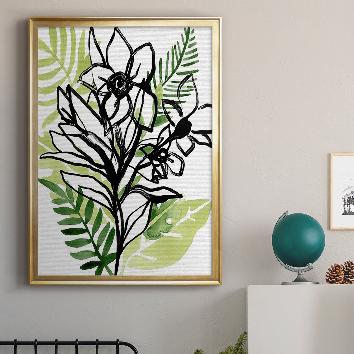 Tropical Sketchbook II - Modern Framed Canvas Print