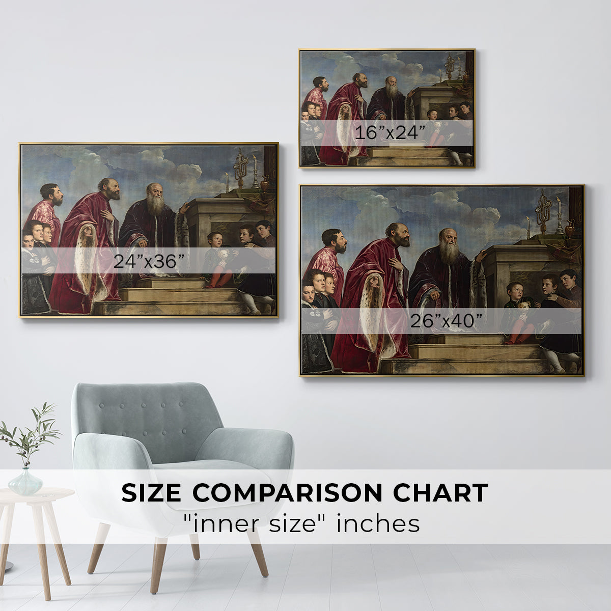 The Vendramin Family Venerating a Relic of the True Cross, c. 1540-1545 - Floater Framed Canvas Print