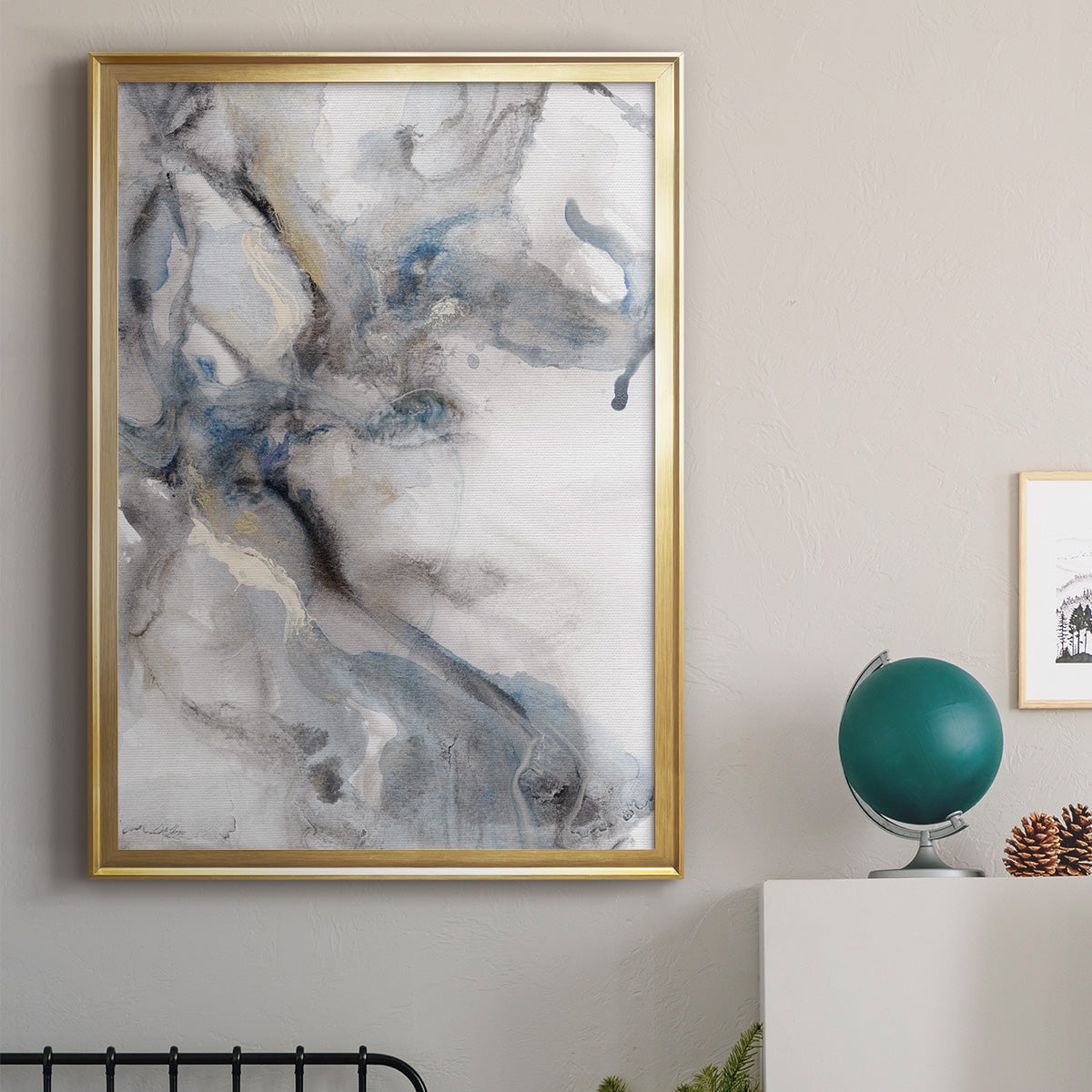 Marble Trance - Modern Framed Canvas Print