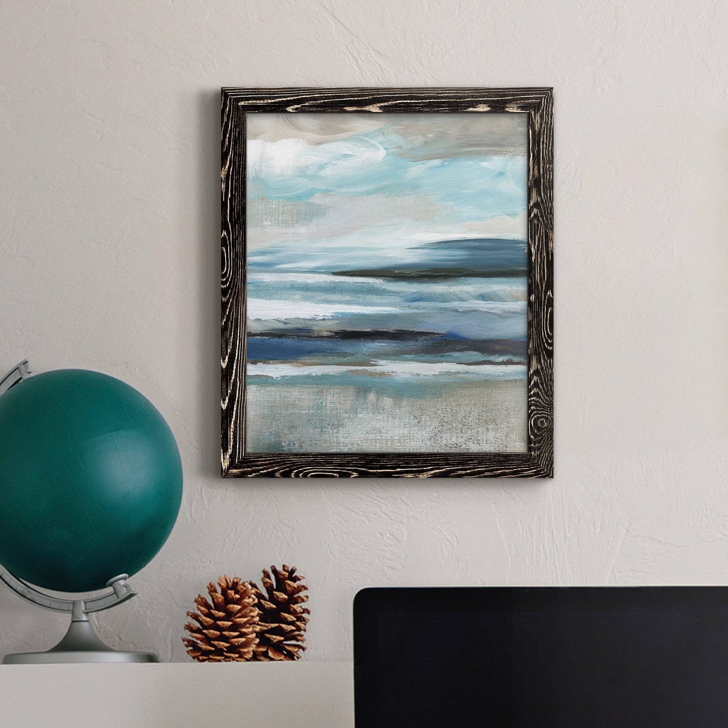 Distant Drama II - Barnwood Framed Canvas Print