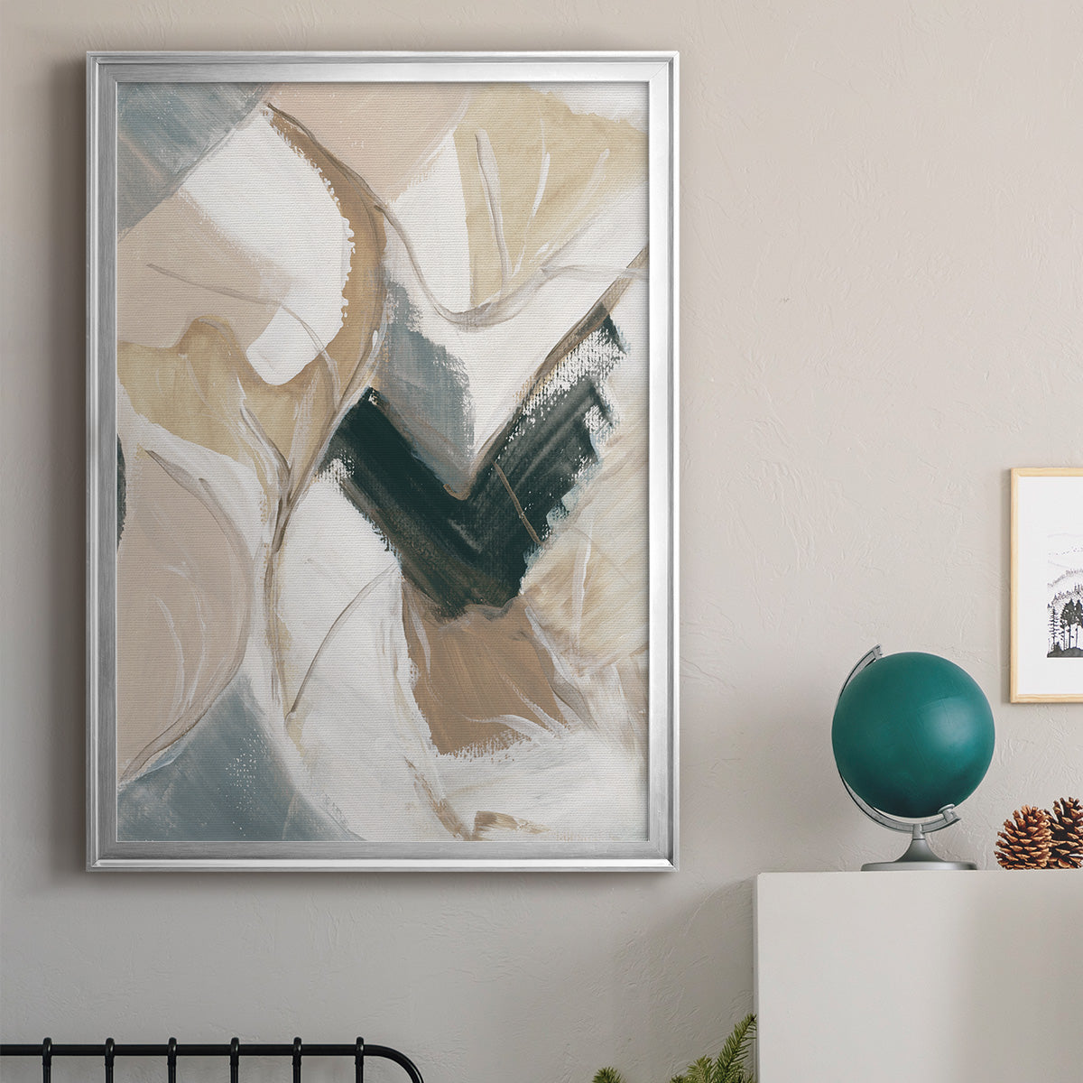 Marble Lines II - Modern Framed Canvas Print