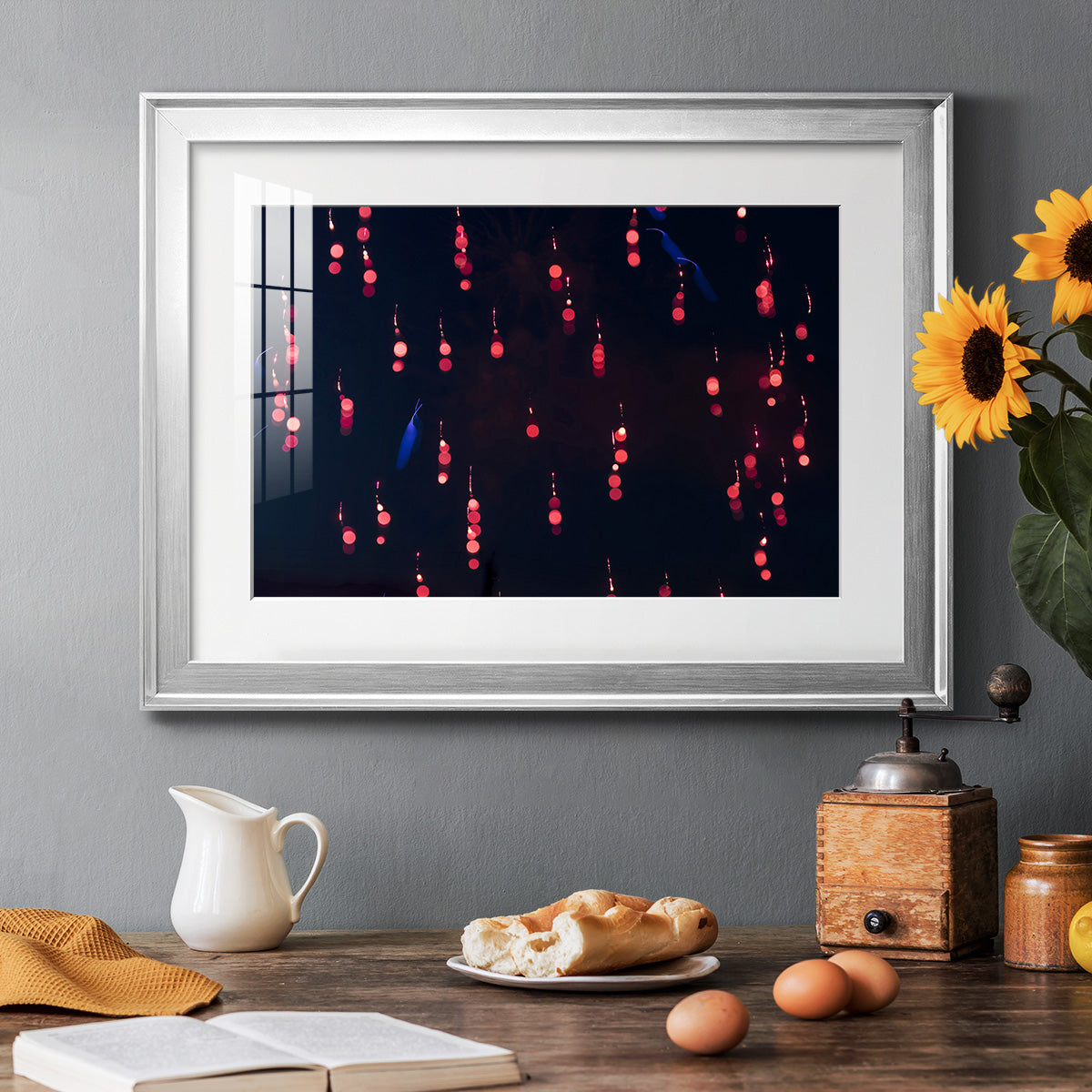 Crimson Constellation - Modern Framed Art Print