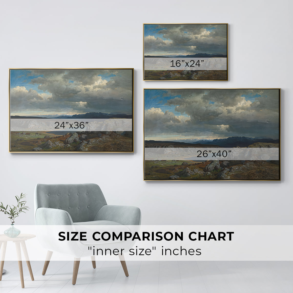 Norwegian Highlands, 1857 - Floater Framed Canvas Print