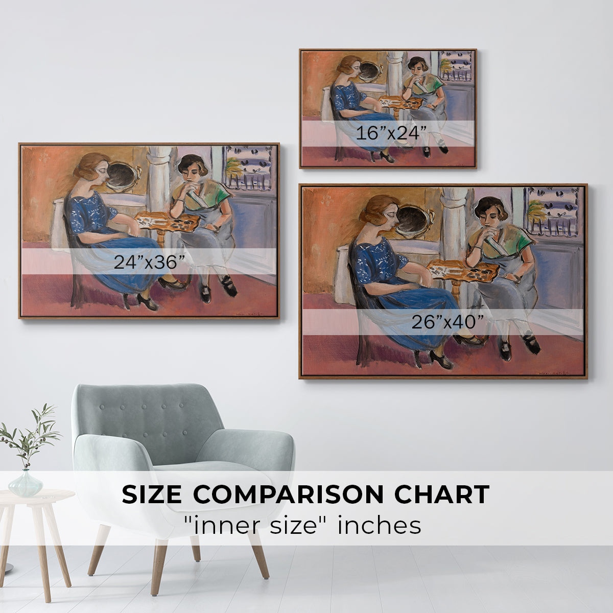 Domino Players, 1921 - Floater Framed Canvas Print