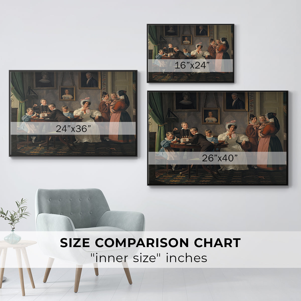 The Waagepetersen Family, 1836 - Floater Framed Canvas Print