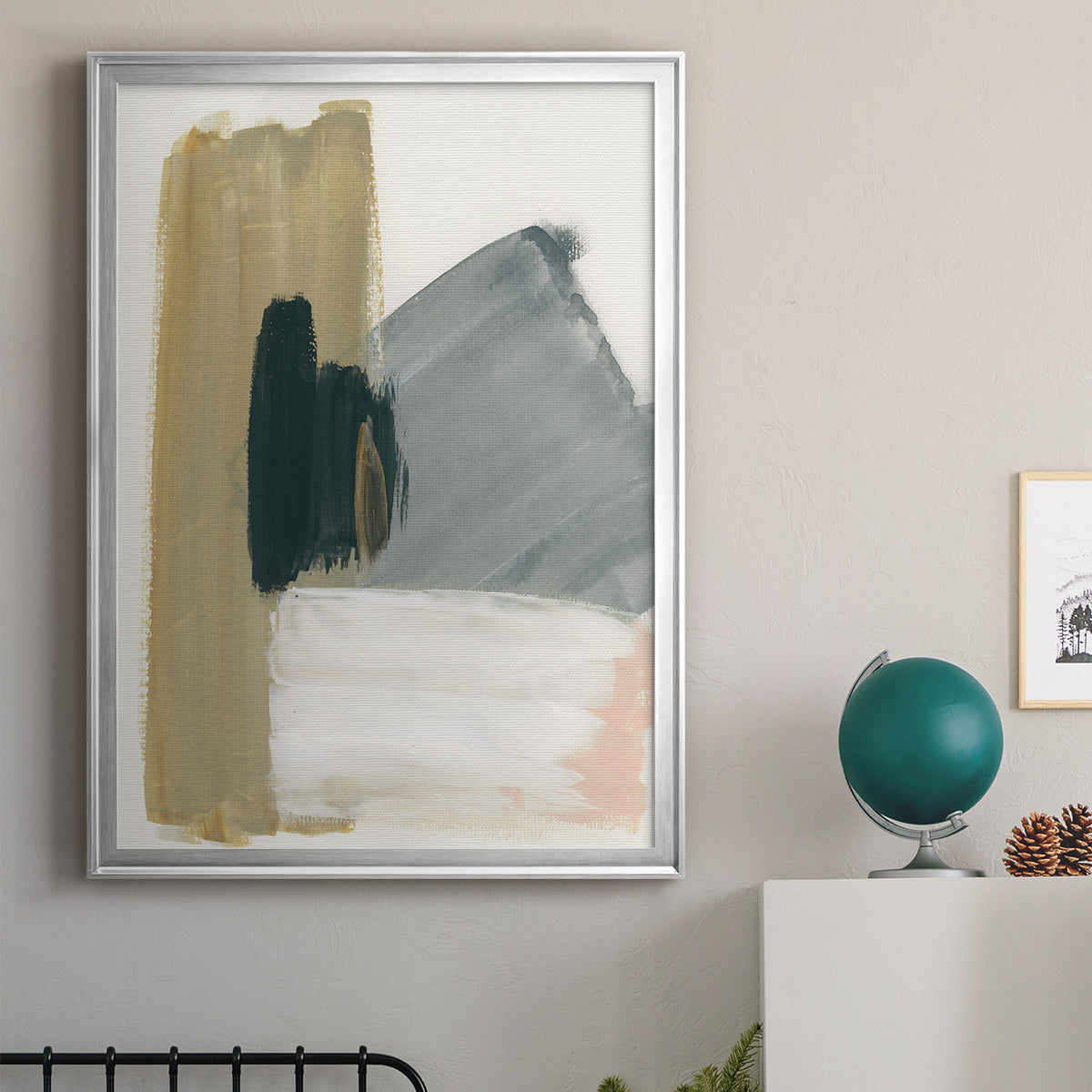 Marble Block Symmetry II - Modern Framed Canvas Print