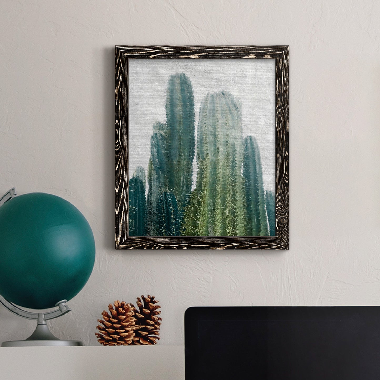 Aruba Cacti II - Barnwood Framed Canvas Print