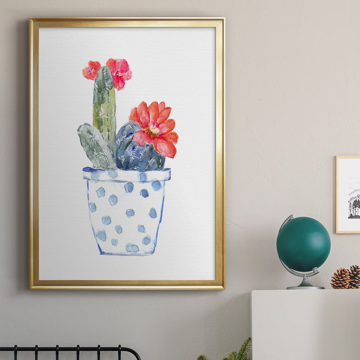 Cactus and Succulent Blooms II - Modern Framed Canvas Print