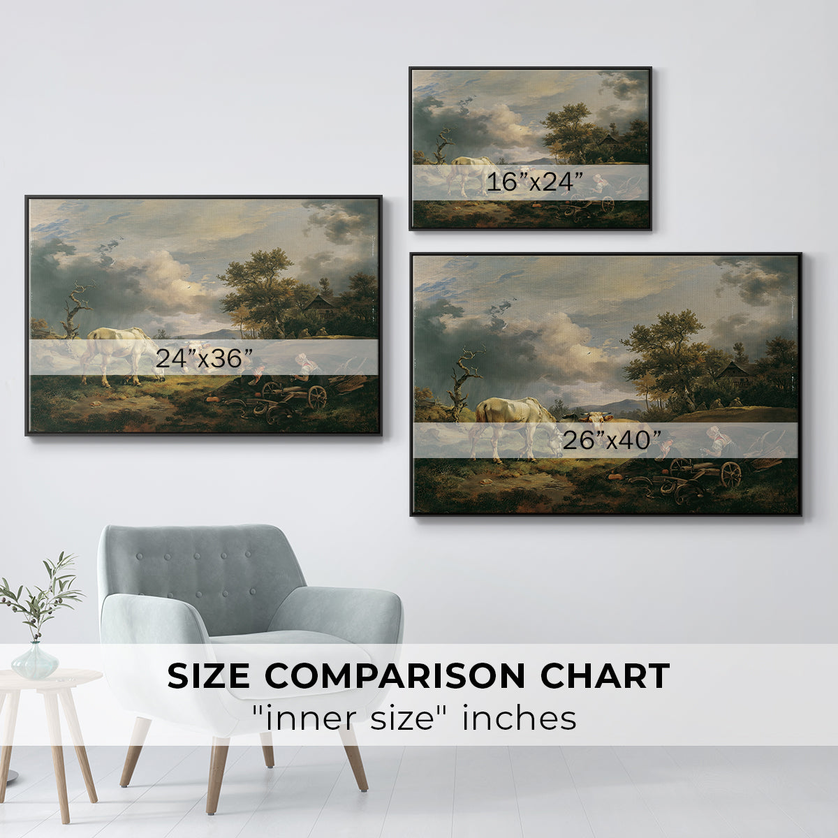 Young Peasant Couple Resting in the Field, 1829 - Floater Framed Canvas Print