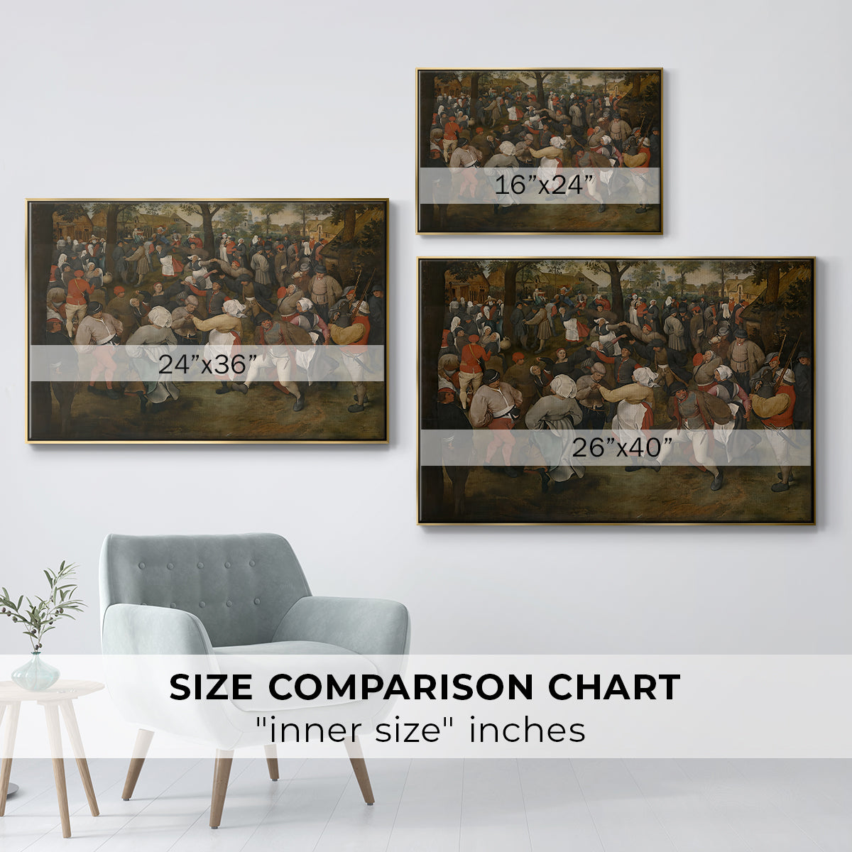 The Wedding Dance, c. 1566 - Floater Framed Canvas Print