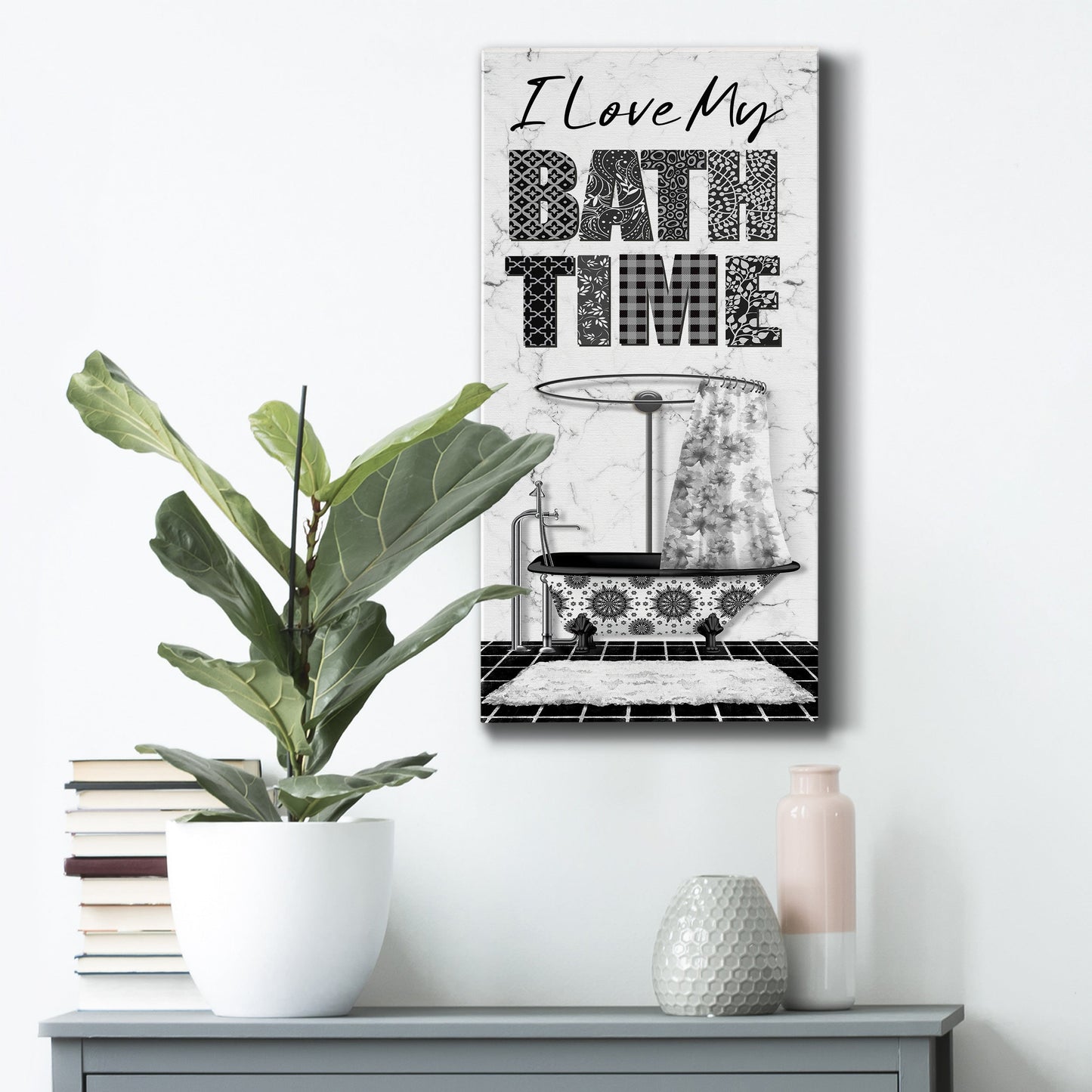 I Love My Bath Time - Premium Gallery Wrapped Canvas - Ready to Hang