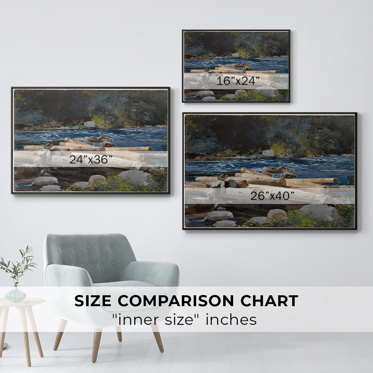 Hudson River, 1892 - Floater Framed Canvas Print