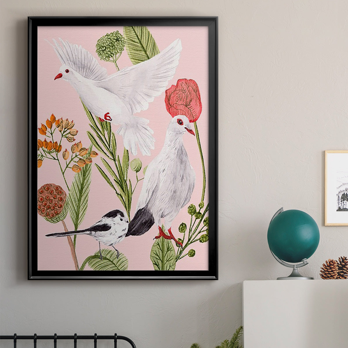 Birds in Motion I - Modern Framed Canvas Print