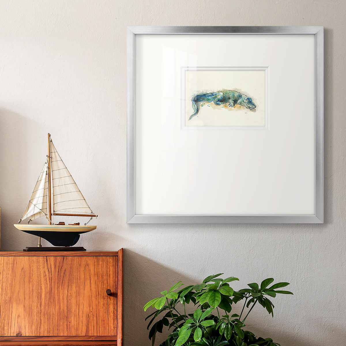 Alligator- Premium Framed Print Double Matboard