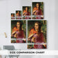 Size comparison chart for canvas art prints, showing multiple size options.