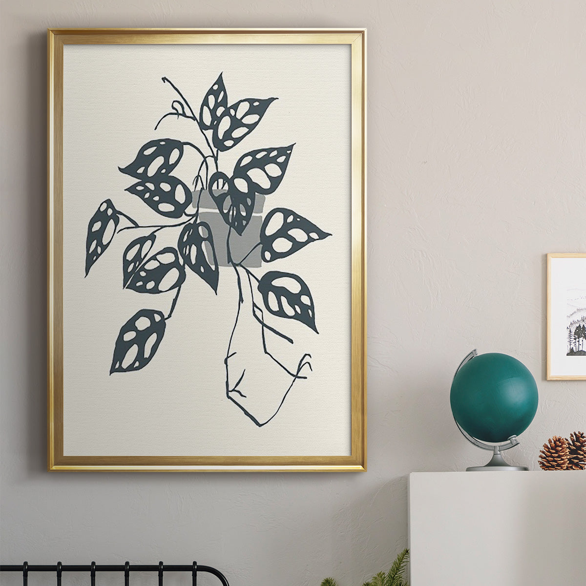 Growing Leaves III - Modern Framed Canvas Print