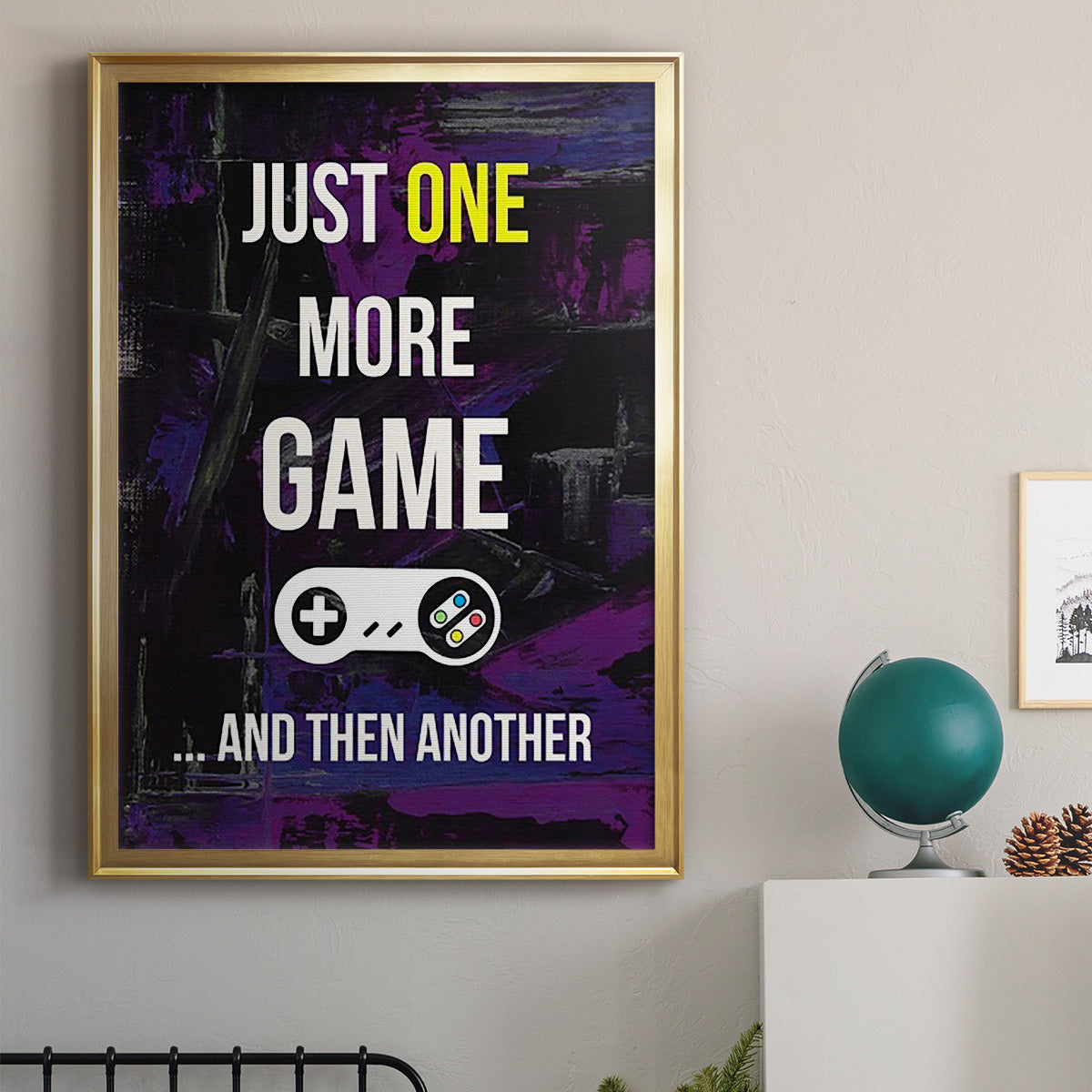 Gamer at Play II - Modern Framed Canvas Print