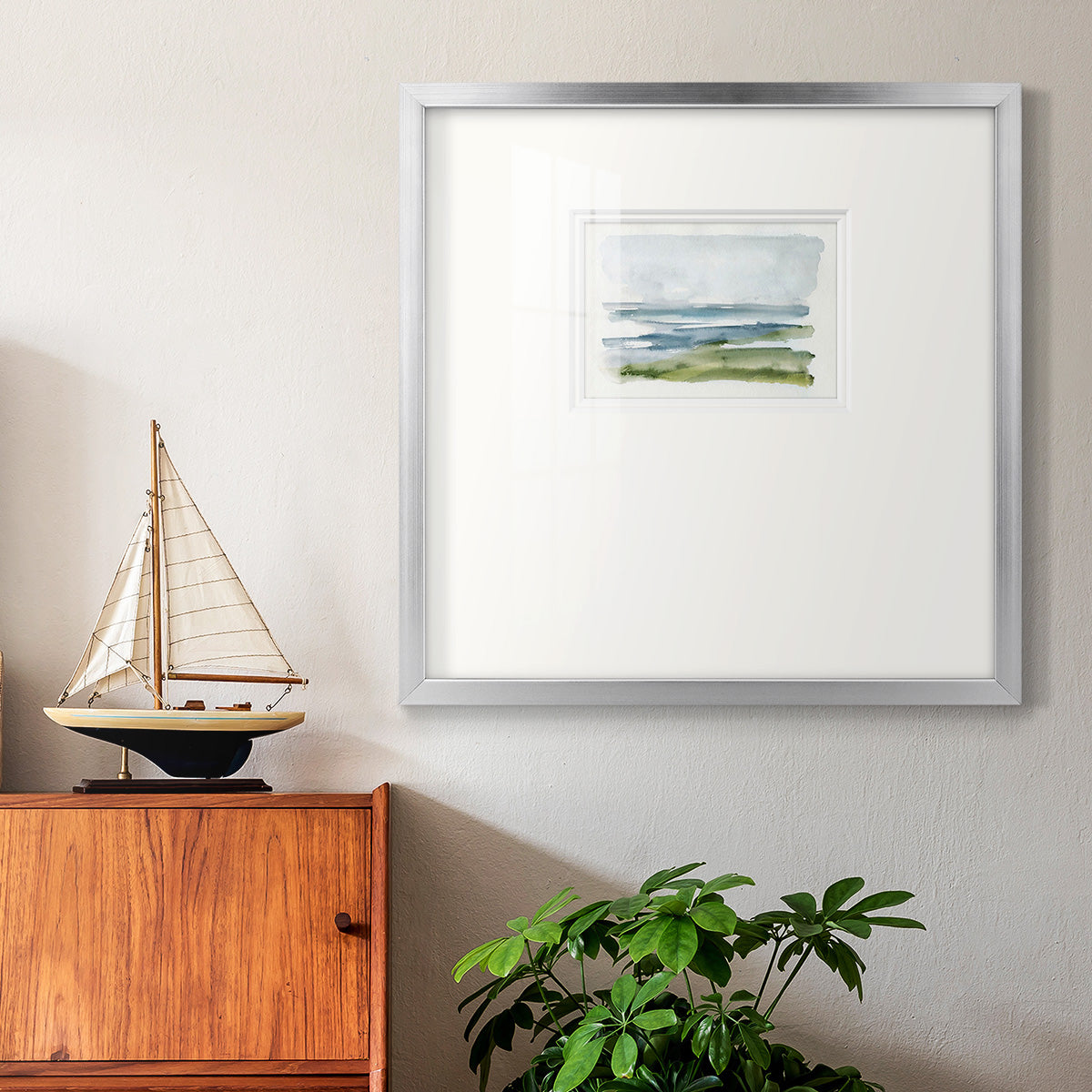 Coastline Splash I Premium Framed Print Double Matboard