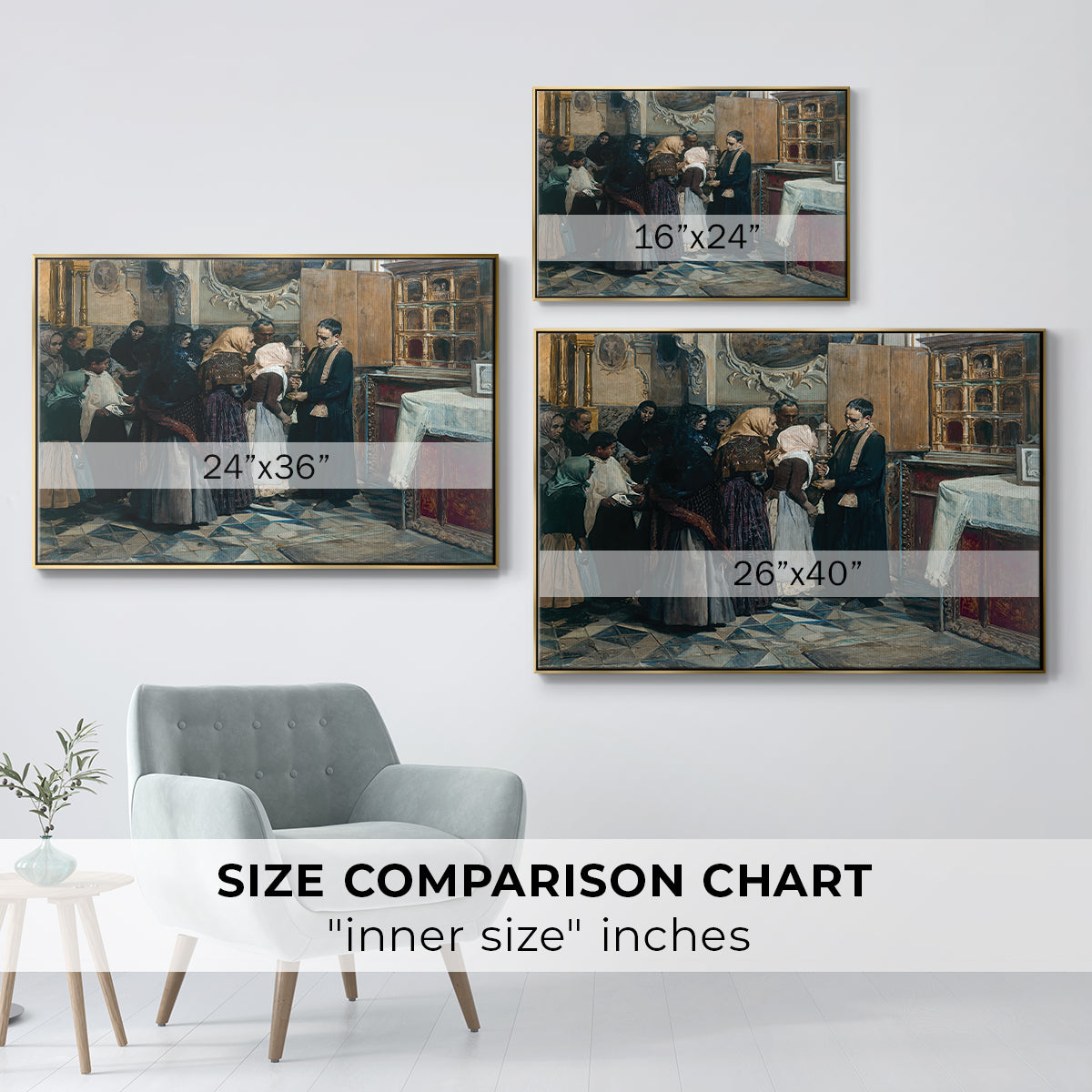 Kissing the Relic, 1893 - Floater Framed Canvas Print