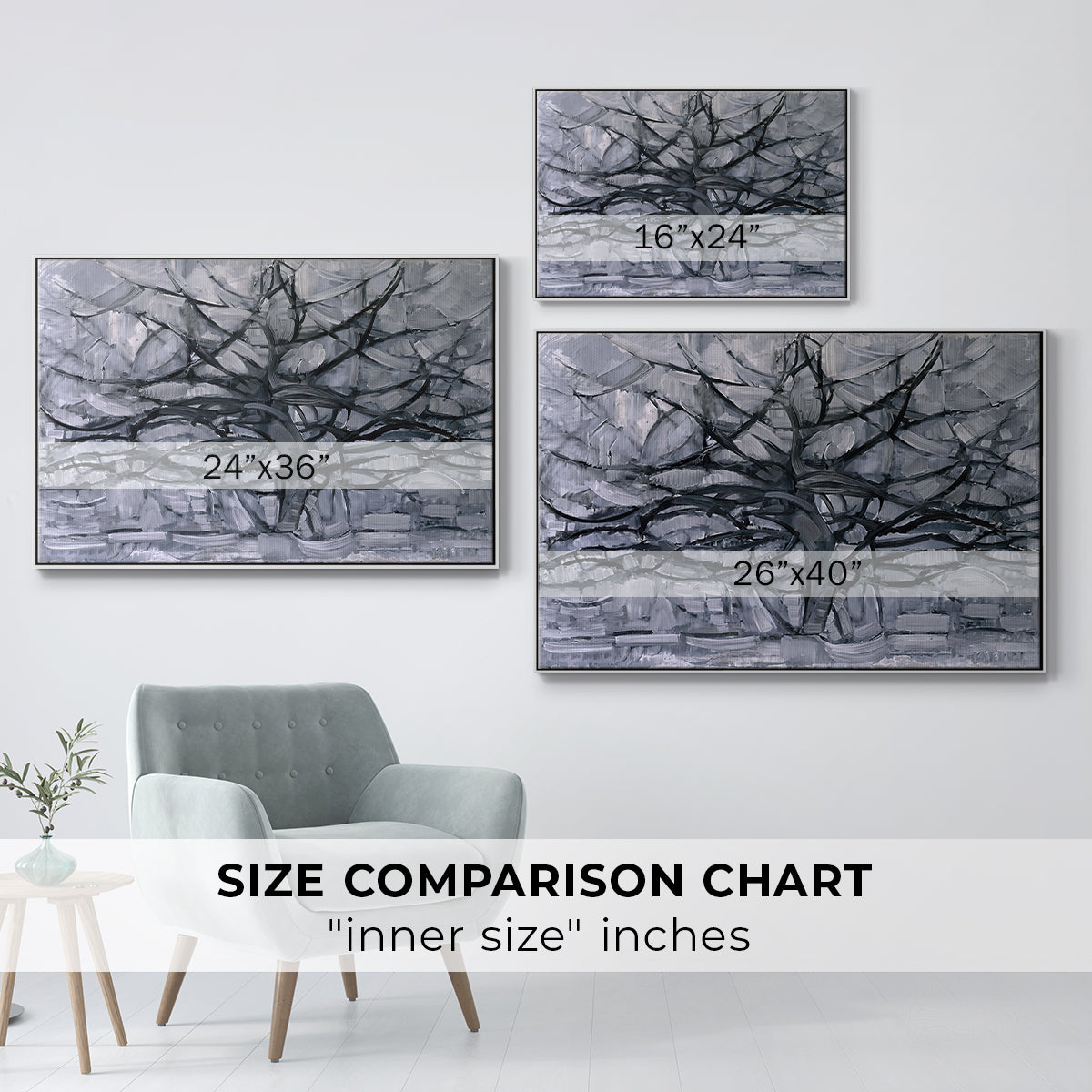 The Gray Tree, 1911 - Floater Framed Canvas Print