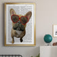 French Bulldog and Heart Glasses - Modern Framed Canvas Print