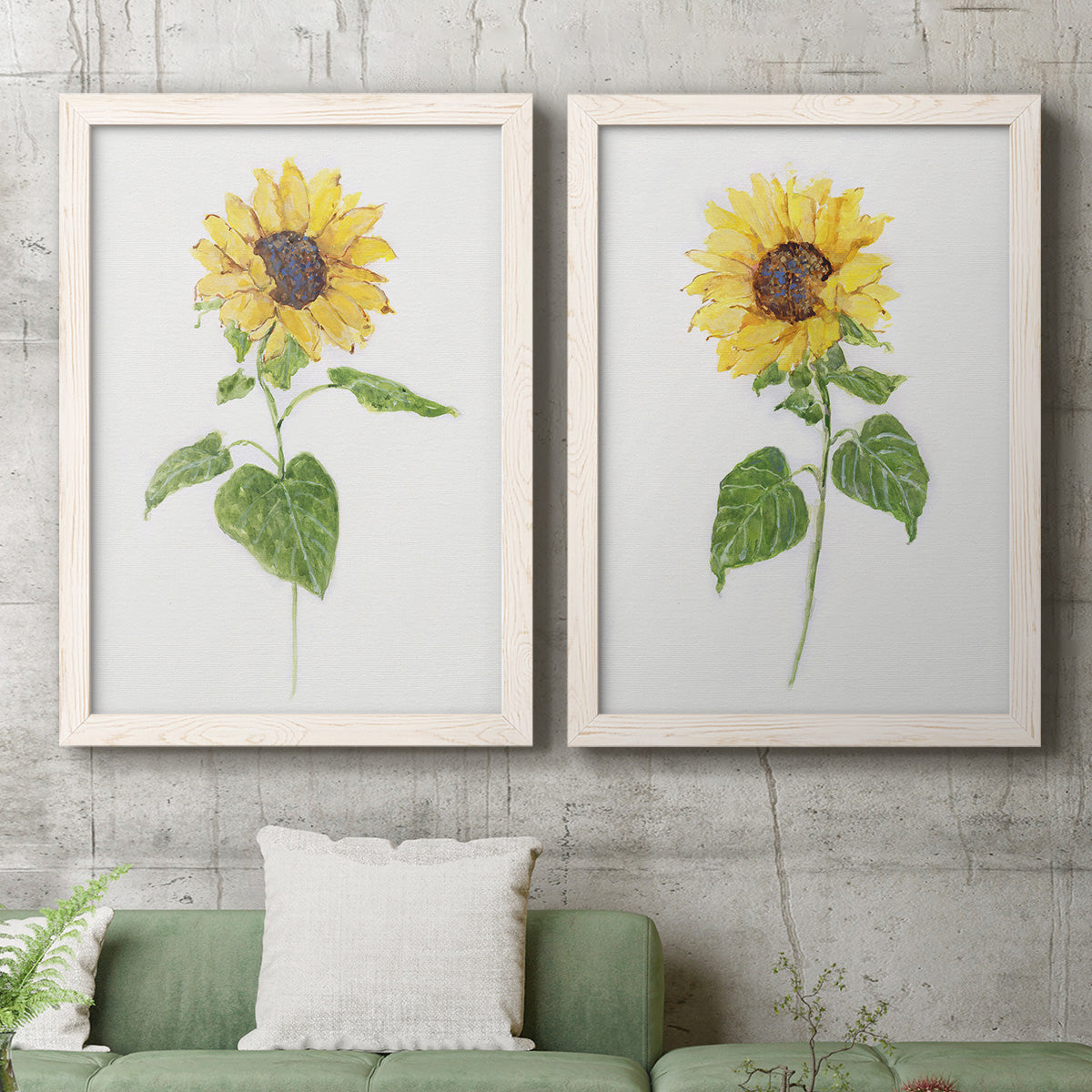 Sunflower I   - Premium Framed Canvas 2 Piece Set - Ready to Hang