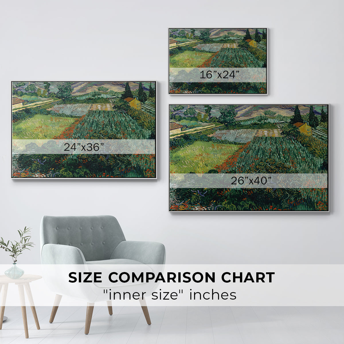 Field with Poppies, Saint-Rémy, 1889 - Floater Framed Canvas Print